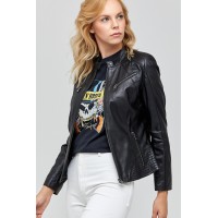 Black Millie Ladies Genuine Leather Jacket
