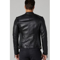 Dazzling Black Men's Sport Leather Jacket