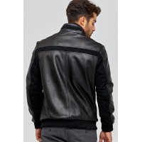 Rafferto Men's Lambskin Leather Jacket in Black