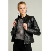 Layla Women's Black Sport Leather Jacket