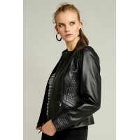 Layla Women's Black Sport Leather Jacket