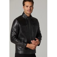 Black Cassius Men's Leather Jacket