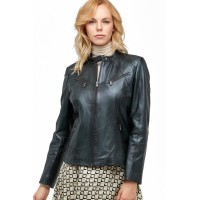 Clarice Classic Noir Womens Black Leather Jacket