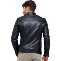 Aaron Slimfit Men’s Black Leather Jacket