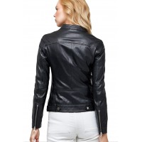 Martha Black Sheepskin Women Leather Jacket