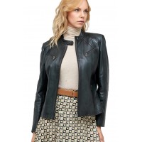 Clarice Classic Noir Womens Black Leather Jacket