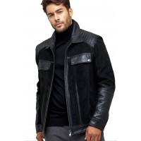 Ryan Classic Suede Men’s Black Leather Jacket