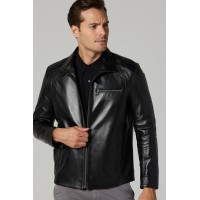 Bernie Classic Men’s Black Leather Jacket