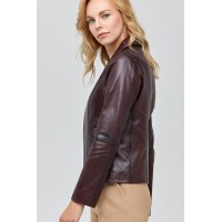 Shania Classic Brown Leather Jacket