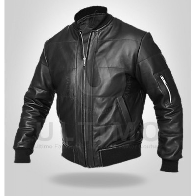 Men's Black Biker Genuine Leather Jacket