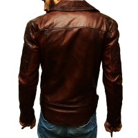 Distressed Brown Stylish Leather Jacket For Men