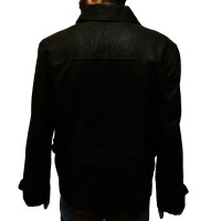 Stylish Dark Black Leather Jacket For Men