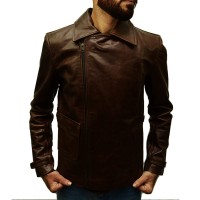 Stylish Brown Slim Body leather Jacket For Man