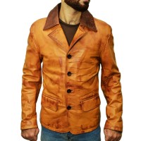 Stylish Brown Shaded leather Jacket For Man