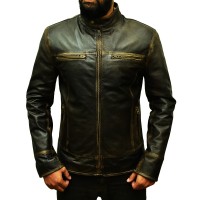 Stylish Black Shaded Leather Jacket For Man