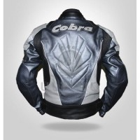 Black and White Attractive Cobra Skinny Motorcycle Jacket