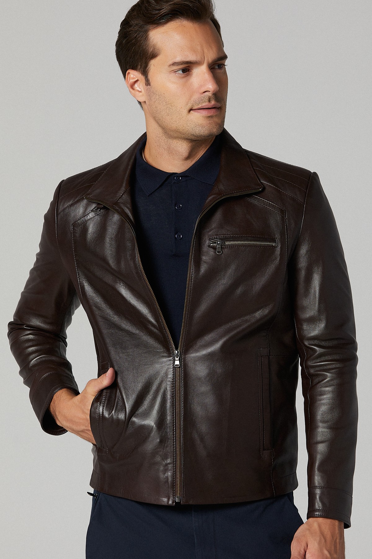 Levi Brown Vintage Men Leather Jacket | Urban Fashion Studio