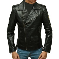 American Eagle Slim Fit Black Leather Jacket