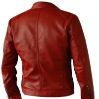 Elegant Men's Red Leather Jacket