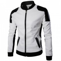 Joliet White Leather Perforated Jacket Mens For Sale