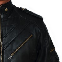 Retro Bomber Nitro Wing SlimFit Biker Leather Jacket