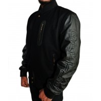 Creed Michael B Jordan KOBE Destroyer XXIV Black Fleece Jacket with Leather Sleeves