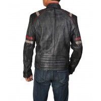 Motorcycle Cafe Racer Retro Moto Leather Jacket