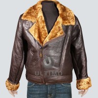 BROWN AVIATOR GINGER LEATHER JACKET