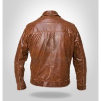 Brown Boston Bomber High Quality Real Leather Jacket