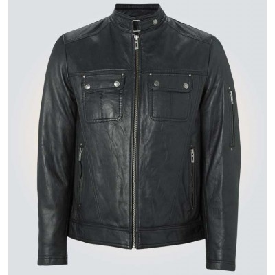 Martin Leather Bomber Black Jacket 