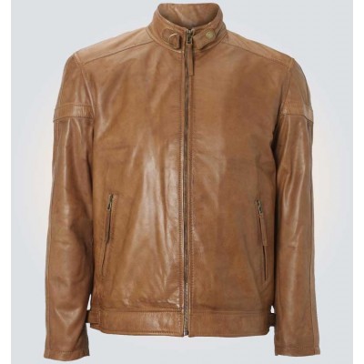 Men Antique Brown Stylish Leather Jacket