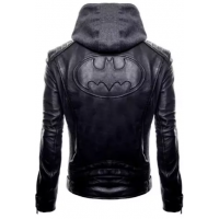 Batman Hoodie Genuine Biker Real Leather Jacket
