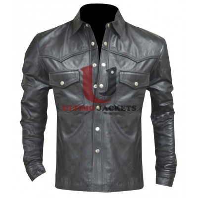 Walking Dead  David Morrissey Black Leather Jacket 