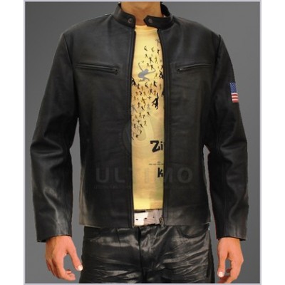 US Flag Swordfish Stanely Jobson Leather Jacket