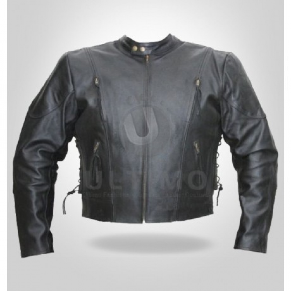 Cropped Collarless Stylish Biker Jacket