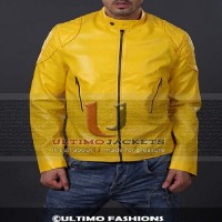 Douglas Yellow Biker Leather Jacket