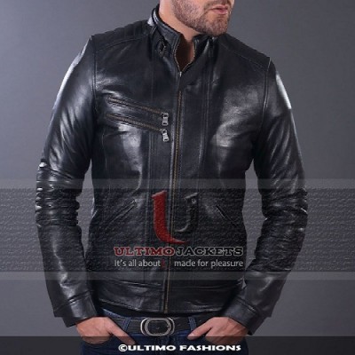 Highway Classic Black Bomber Men's Real Leather Jacket