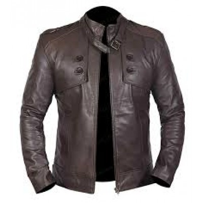 Men's Brown Bomber Genuine Leather Jacket