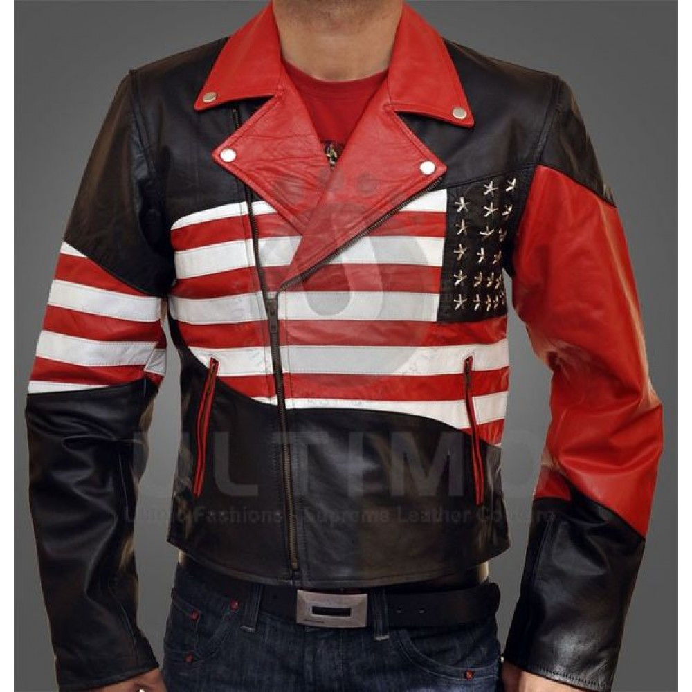 Usa American Flag Leather Jacket For, Leather Jackets Usa