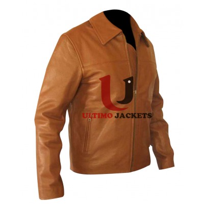 A Good Day To Die Hard 5 Bruce Willis Brown Leather Jacket 