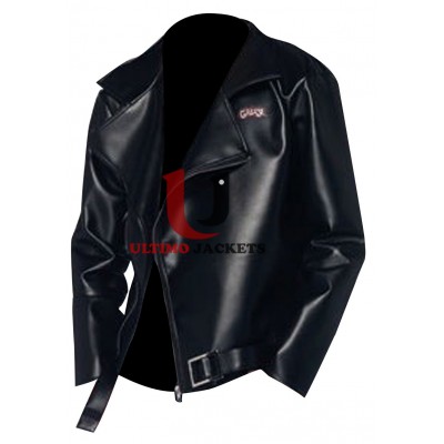 Grease John Travolta T BIRD Black Leather Jacket