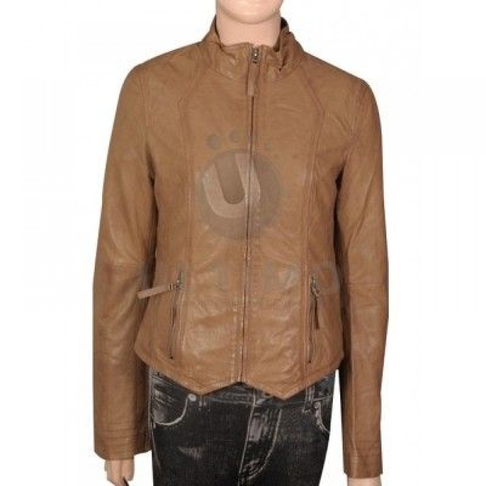Colored Natural Stone Leather Jacket  
