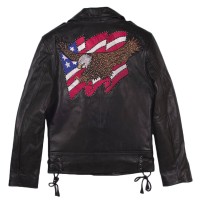 Eagle USA Flag American Leather Jacket