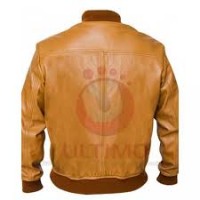 Safari Bomber Brown Leather Jacket