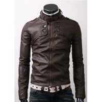 Dark Brown Rider Slim Fit Leather Jacket
