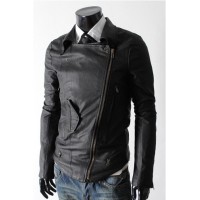 Black Slim fit Multi Pocket Rider Leather Jacket
