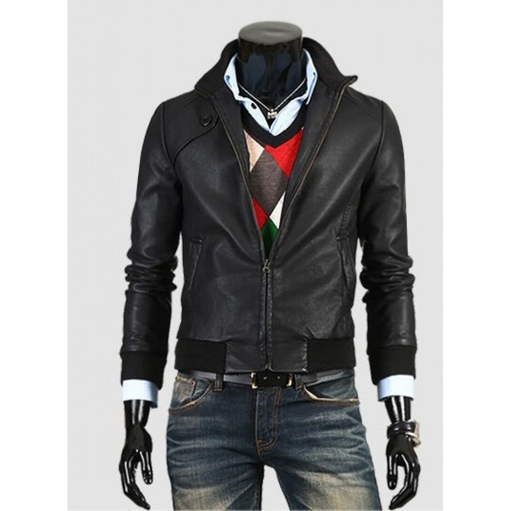 Slim Fit Style Mens Leather Jacket