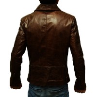 Stylish Brown Leather Jacket Slim Fit For Man