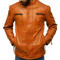 Stylish Brown Slim Body Leather Jacket