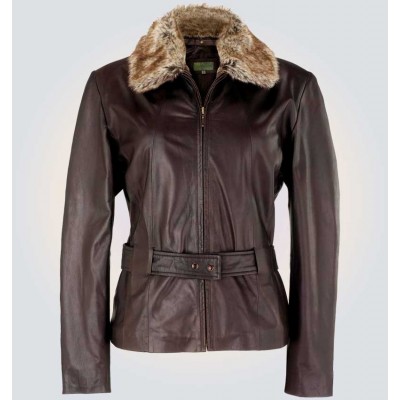 Women's Dr. WHO Amy Pond (Karen Gillan) Brown Leather Jacket